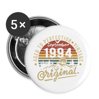Septembre 1994 Anniversaire Septembre 1994 Septembre - Lot de 5 grands badges (56 mm) - blanc - Devant