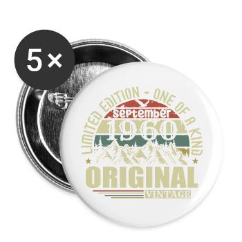 Anniversaire Septembre 1960 Edition Limitée Légende - Lot de 5 grands badges (56 mm) - blanc - Devant