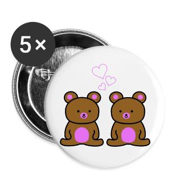 Teddy Love 1 - Buttons large 2.2''/56 mm (5-pack) - white - Front