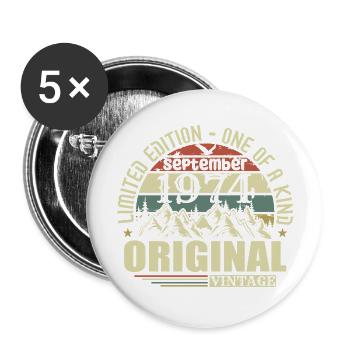 Anniversaire Septembre 1974 Edition Limitée Légende - Lot de 5 grands badges (56 mm) - blanc - Devant