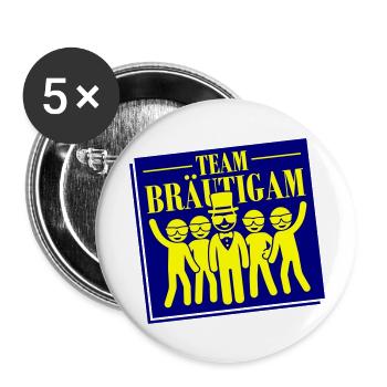 Team Bräutigam - Buttons groß 56 mm (5er Pack) - Weiß - Vorne
