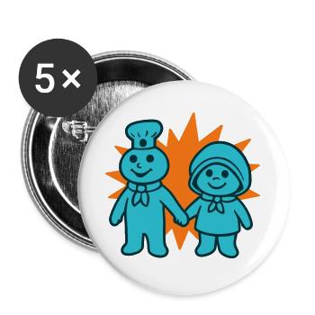 Süßer Koch - Buttons groß 56 mm (5er Pack) - Weiß - Vorne