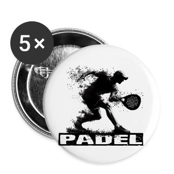 Padel - Buttons groß 56 mm (5er Pack) - Weiß - Vorne