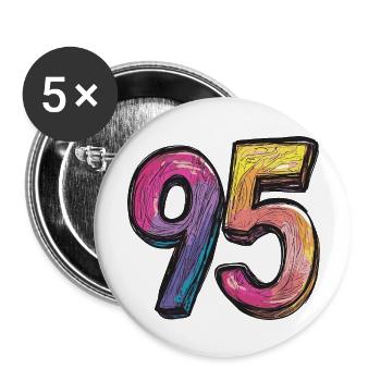Bande dessinée à 95 numéros - Lot de 5 grands badges (56 mm) - blanc - Devant