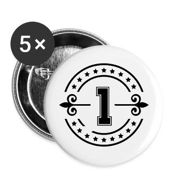 1 - Buttons groß 56 mm (5er Pack) - Weiß - Vorne