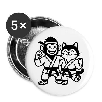 Karate Friends - Buttons large 2.2''/56 mm (5-pack) - white - Front