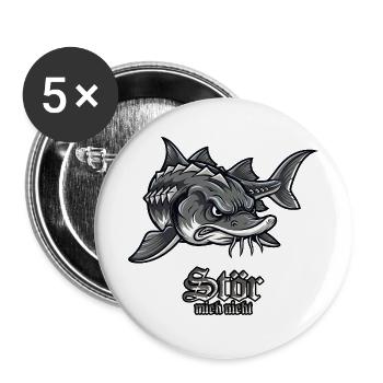 Sturgeon Fishing Fishing Don't bother me - Buttons large 2.2''/56 mm (5-pack) - white - Front