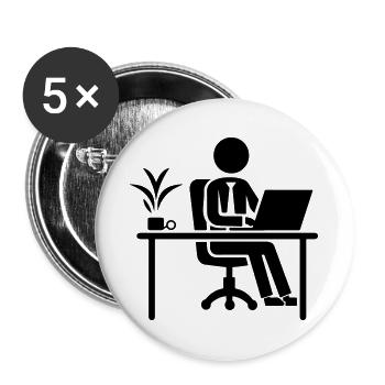 Worker Computer Job Desk - Buttons large 2.2''/56 mm (5-pack) - white - Front