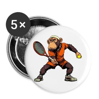 Les singes du tennis - Lot de 5 grands badges (56 mm) - blanc - Devant