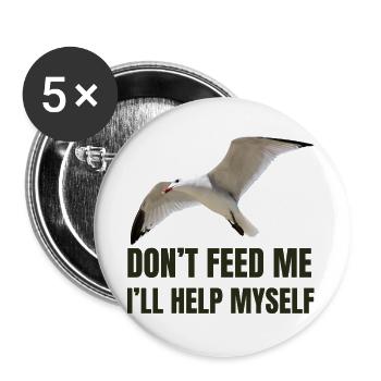 Mouette avec une déclaration audacieuse - Lot de 5 grands badges (56 mm) - blanc - Devant