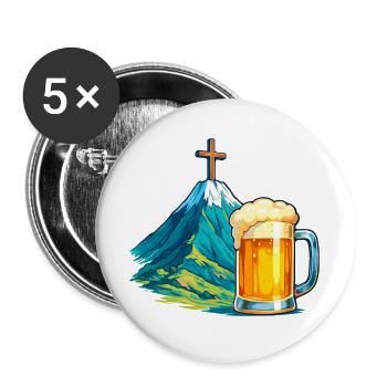 Mountain Cross Beer Festival Illustration - Buttons large 2.2''/56 mm (5-pack) - white - Front