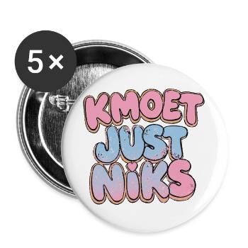 I JUST HAVE NOTHING Cartoon Aesthetic - Buttons large 2.2''/56 mm (5-pack) - white - Front