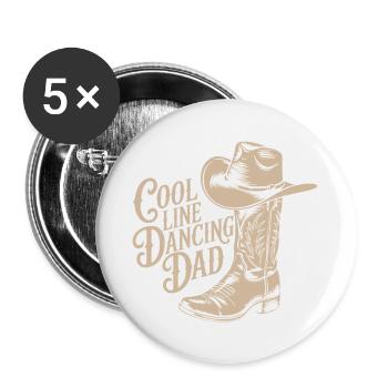 Line dancing dad cowboy hat style decoration - Buttons large 2.2''/56 mm (5-pack) - white - Front