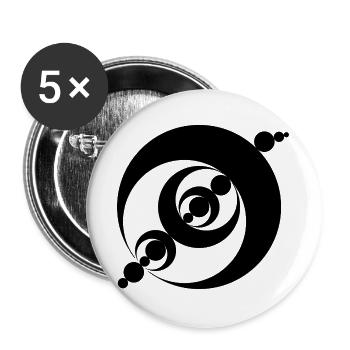Cosmic Spiral Crop Circle Design - Buttons large 2.2''/56 mm (5-pack) - white - Front