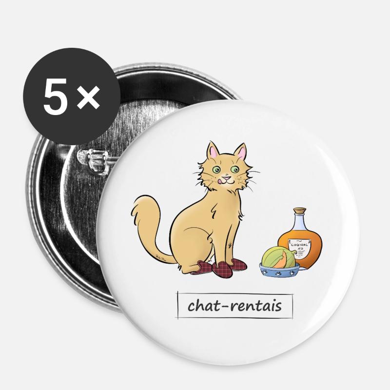 Chat-rentais - Buttons large 2.2''/56 mm (5-pack) - white