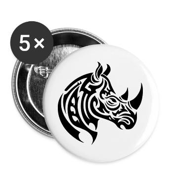 Rhino Tribal - Buttons large 2.2''/56 mm (5-pack) - white - Front