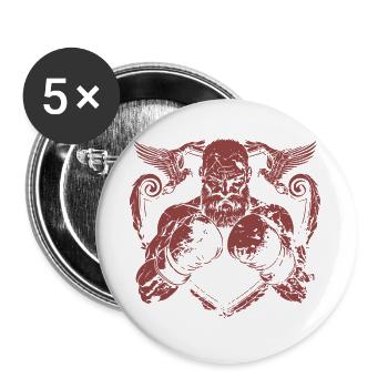Boxe Viking - Lot de 5 grands badges (56 mm) - blanc - Devant