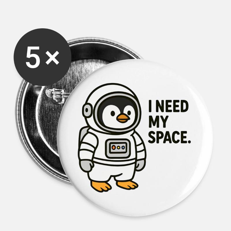 Astro Peng Kollektion - Buttons groß 56 mm (5er Pack) - Weiß
