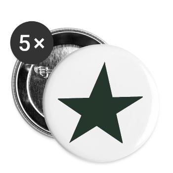 green star pattern in retro style - Buttons large 2.2''/56 mm (5-pack) - white - Front