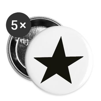 Étoile noire minimaliste - Dessinée à la main - Lot de 5 grands badges (56 mm) - blanc - Devant
