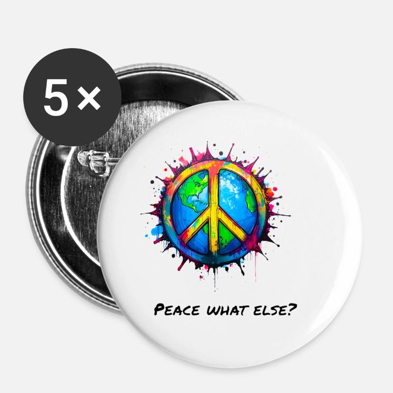 World Peace Peace Symbol in Colorful Splash - Buttons large 2.2''/56 mm (5-pack) - white