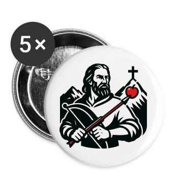 Figure légendaire de la Suisse - Lot de 5 grands badges (56 mm) - blanc - Devant