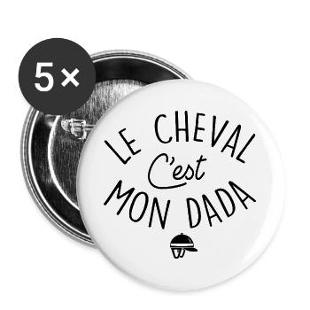 Horse Riding Equestrian Sport Phrase Humor - Buttons large 2.2''/56 mm (5-pack) - white - Front
