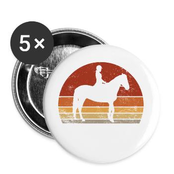 Cavaliere Silhouette Vintage Retro - Buttons large 2.2''/56 mm (5-pack) - white - Front