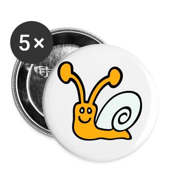 Schnecke Schneckenhaus niedlich süß glücklich Cool - Buttons groß 56 mm (5er Pack) - Weiß - Vorne