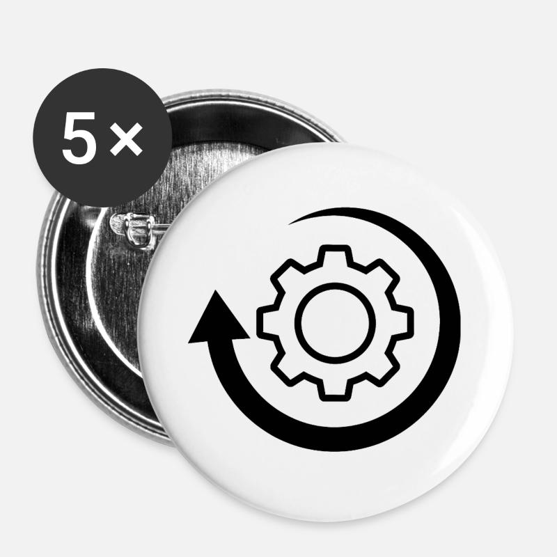 Rotation Wheel Logo Image - Buttons large 2.2''/56 mm (5-pack) - white