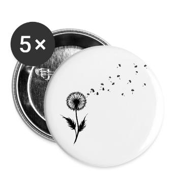 Dandelion Wishes & Freedom Blowing Seeds - Buttons groß 56 mm (5er Pack) - Weiß - Vorne
