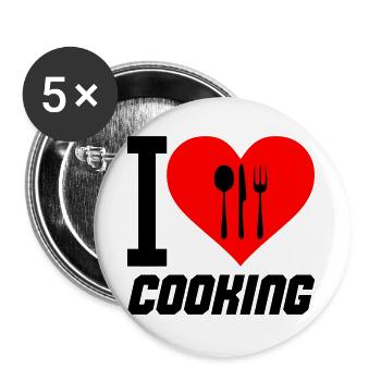 i_love_cooking_02 - Buttons groß 56 mm (5er Pack) - Weiß - Vorne