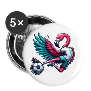 Flamingo Footballer 11 Acrobatic Kick - Buttons large 2.2''/56 mm (5-pack) - white - Front