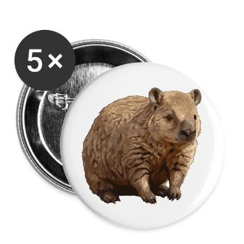 Wombats Wombat - Buttons large 2.2''/56 mm (5-pack) - white - Front
