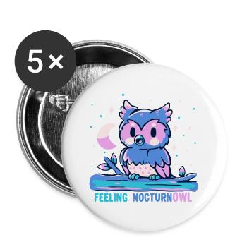 Feeling NocturnOWL - Buttons large 2.2''/56 mm (5-pack) - white - Front