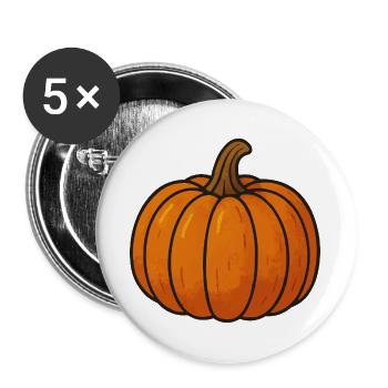 Pumpkin Cartoon Illustration - Buttons large 2.2''/56 mm (5-pack) - white - Front