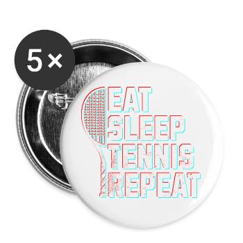 Tennis Eat sleep tennis glitch effect  - Buttons groß 56 mm (5er Pack) - Weiß - Vorne
