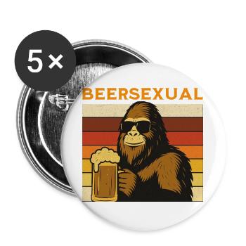 Beersexual, Vintage Beer Humor - Buttons large 2.2''/56 mm (5-pack) - white - Front