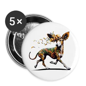 Flower podenco - Buttons large 2.2''/56 mm (5-pack) - white - Front