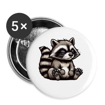 Parlez à la patte Raton laveur Raton laveur Raton laveur - Lot de 5 grands badges (56 mm) - blanc - Devant