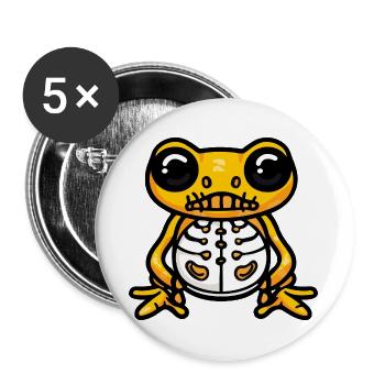 Frog Halloween Zombie - Buttons large 2.2''/56 mm (5-pack) - white - Front