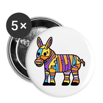 Esel Halloween Zombie - Buttons groß 56 mm (5er Pack) - Weiß - Vorne