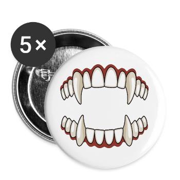 Bloody Bites: Vampire Teeth Halloween Party - Buttons large 2.2''/56 mm (5-pack) - white - Front