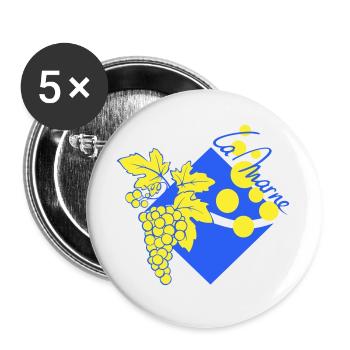 Logo revisited the Marne - Buttons large 2.2''/56 mm (5-pack) - white - Front