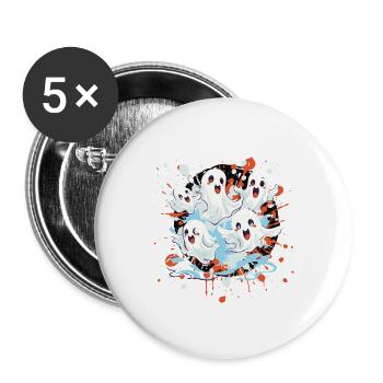 Des amis fantômes dans une touche de peinture - Lot de 5 grands badges (56 mm) - blanc - Devant