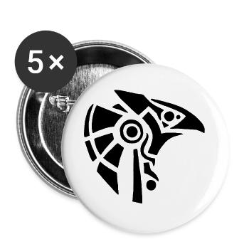 Ägyptischer Gott Horus (schwarz) - Buttons groß 56 mm (5er Pack) - Weiß - Vorne
