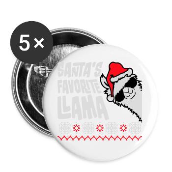 Santa's Favorite Llama Cool Side Sunglasses - Buttons large 2.2''/56 mm (5-pack) - white - Front