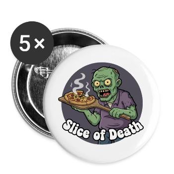 Zombie Pizza Slice - Buttons large 2.2''/56 mm (5-pack) - white - Front