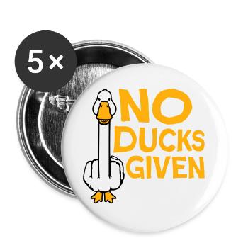 Goose No Ducks Given Middle Finger Naughty Duck Cool - Buttons large 2.2''/56 mm (5-pack) - white - Front