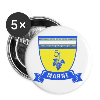 Coat of arms Marne 51 with a bunch of grapes - Buttons large 2.2''/56 mm (5-pack) - white - Front